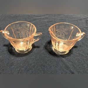 Vintage pink depression sugar and creamer set